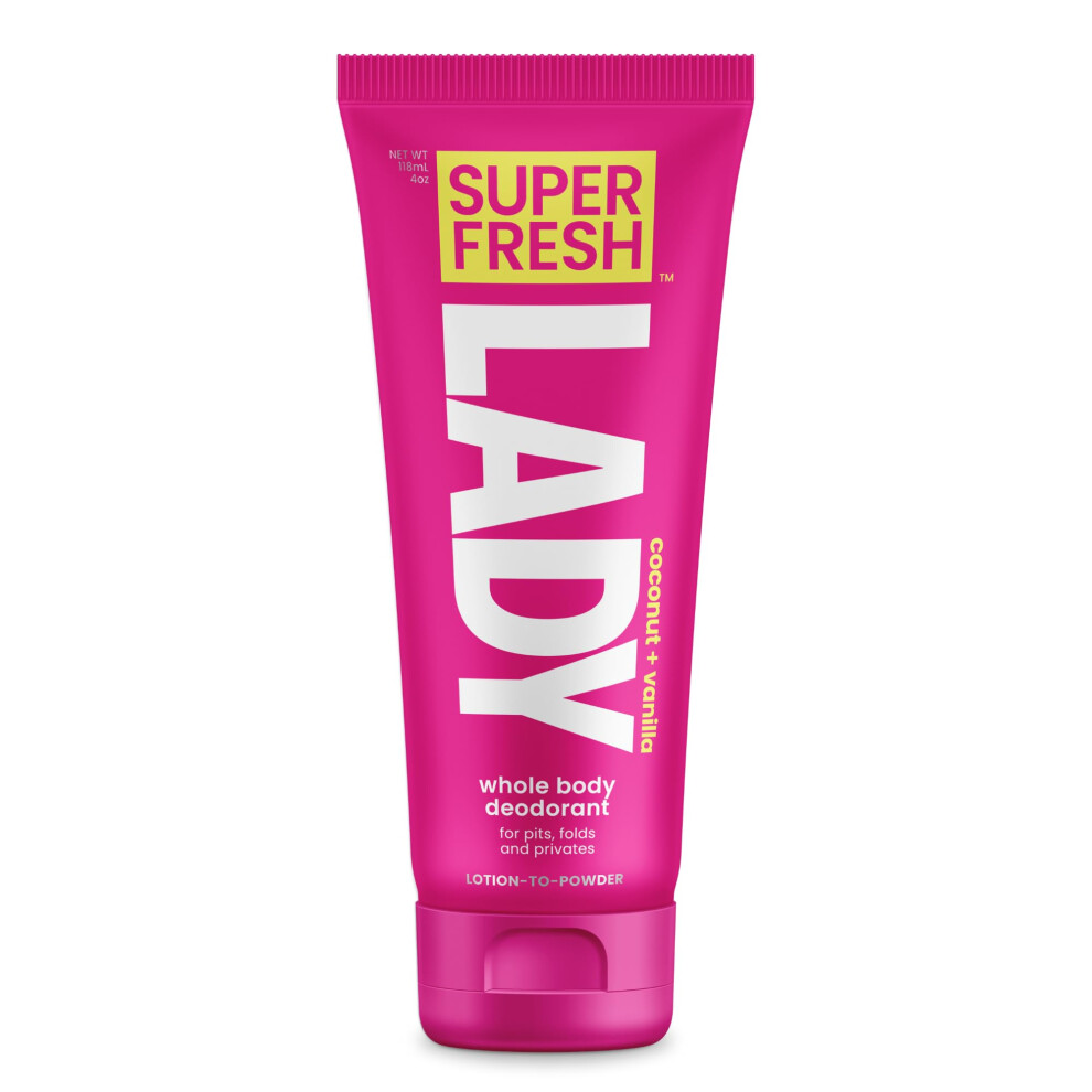 Super & Fresh Co. Lady Parts Feminine Hygiene Body Powder Deodorant Lotion For Breasts, Private Parts, Crotch & Inner Thigh To Stop Odor & Friction - Aluminum Free