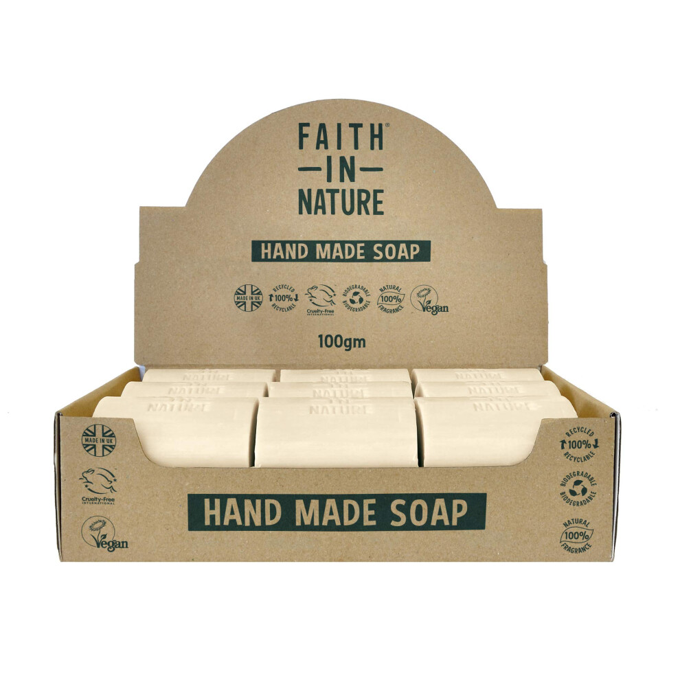 Faith In Nature Natural Hemp Hand Soap Bar Box Set, Restoring, Vegan & Cruelty Free, No Sls Or Parabens, 18 X 100G