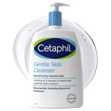 Cetaphil Gentle Skin Cleanser, 1L, Face & Body Wash, For Normal To Dry Sensitive Skin, With Niacinamide & Glycerin, Soap Free, 1 unit, Packaging May