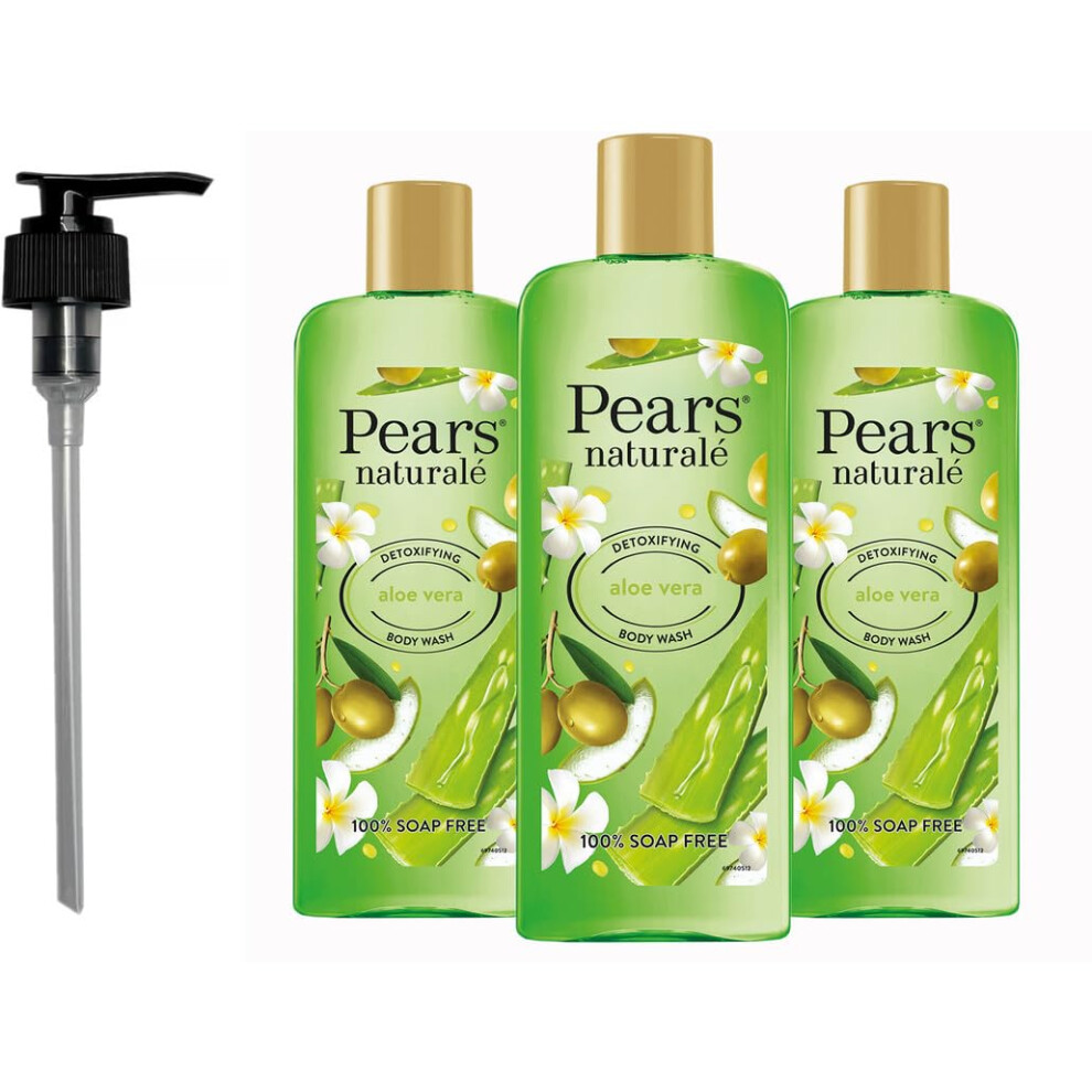 Pears Naturale Body Wash Aloe Vera 250Ml 3 Pack + Pump