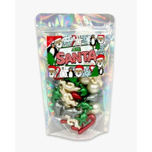 Retro Bath Pearls Santa Selection. 30 Festive Bath Pearls. Polar Bears, Penguins, Christmas Trees, Candy Canes and Snowballs. Secret Santa, Quirky
