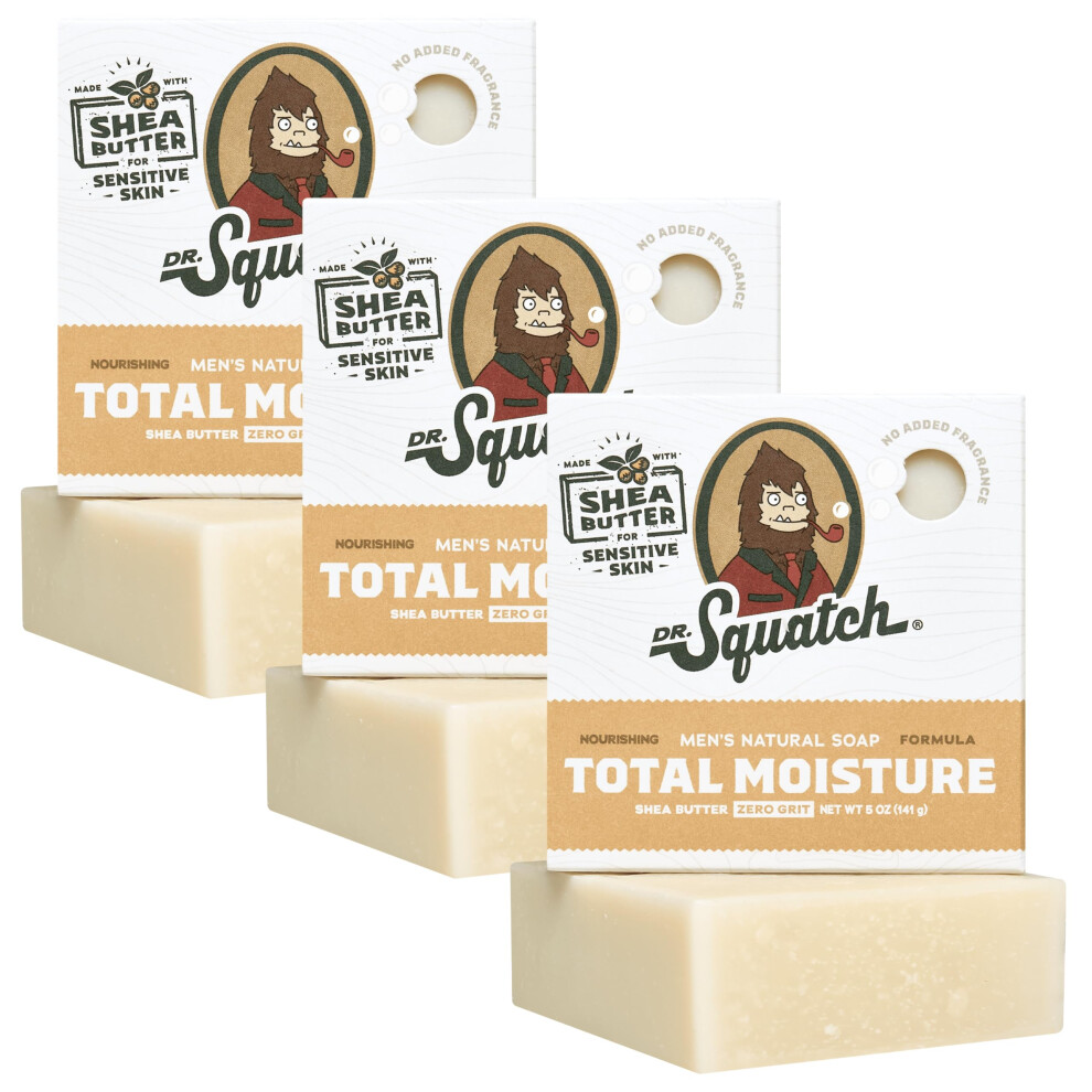 Dr. Squatch Men's Natural Bar Soap Made From Natural Oils - 3 Pack - Cold Process Soap With No Harsh Chemicals - Cool Fresh Aloe, Pine Tar, Rainforest