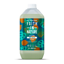 Faith In Nature Organic Coconut Body Wash, Uplifting Shower Gel, Vegan & Cruelty Free, No SLS or Parabens, 5L Refill Pack
