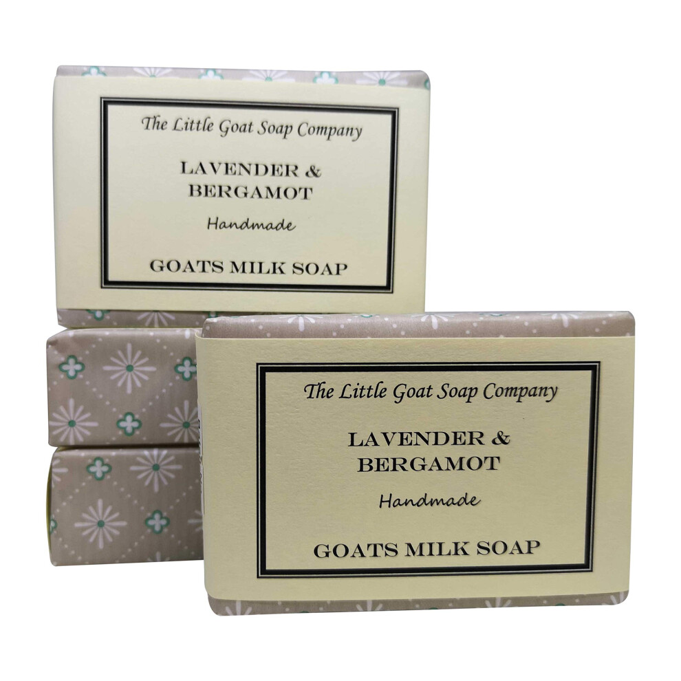 The Little Goat Soap Company Lavender 4 X & Bergamot Goats Milk Soap. 100G. Eczema, Psoriasis, Dermatitis. Rosacea, Dry Skin