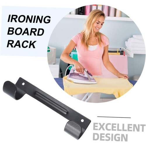 2pcs Ironing Board Wall Mount Holder Heavy Duty Double Hook Storage Rack for Home and Hotel 2