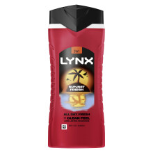 Lynx Sunset Fresh 3-in-1 Body Wash Men's Hair, Face and Body Cleanser with a mango & mandarin scent for all-day freshness 500 ml