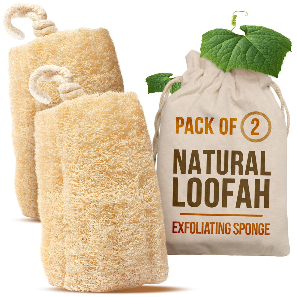 Craftsofegypt Exfoliating Body Scrubber Loofah Sponge - Natural Egyptian Bath & Shower Scrubbers For Face, Back & Body - Biodegradable Luffa Wash Exfoliator - Eco