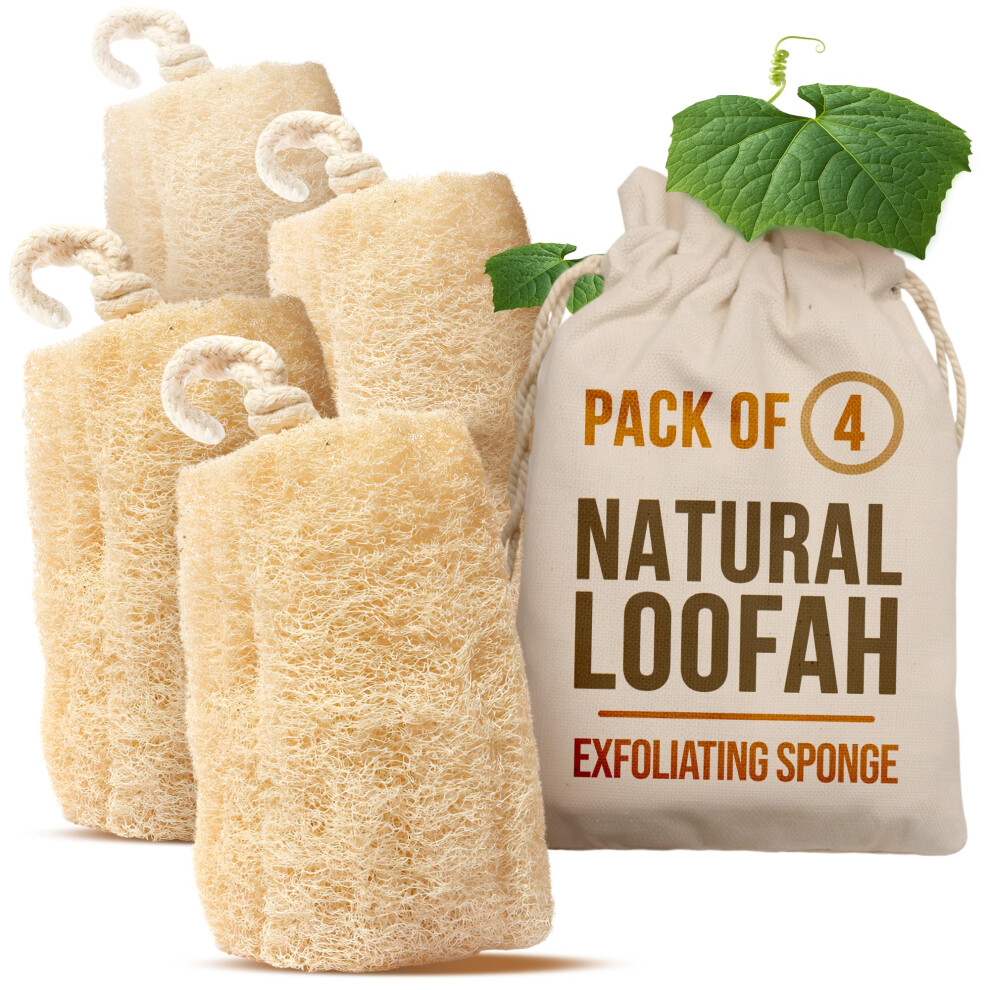 Craftsofegypt Exfoliating Body Scrubber Loofah Sponge - Natural Egyptian Bath & Shower Scrubbers For Face, Back & Body - Biodegradable Luffa Wash Exfoliator - Eco