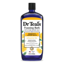 Dr Teal's Foaming Bath with Pure Epsom Salt Prebiotic Lemon Balm with Essential Oils 1L