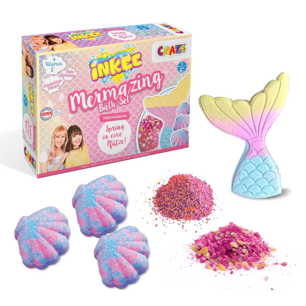 Inkee Craze Mermazing Bath Set Viktoriasarina Bath Additive Spring In A Puddle - Fun Bath Set With Bath Bombs, Bath Bombs & Bath Salts Viktoria And