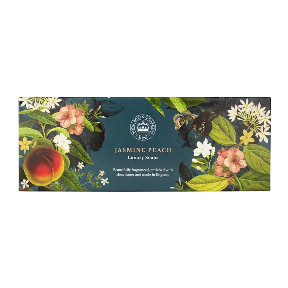 The English Soap Company Peach Jasmine & Kew Gardens Collection Triple Soap Gift Box (3 X 100G)