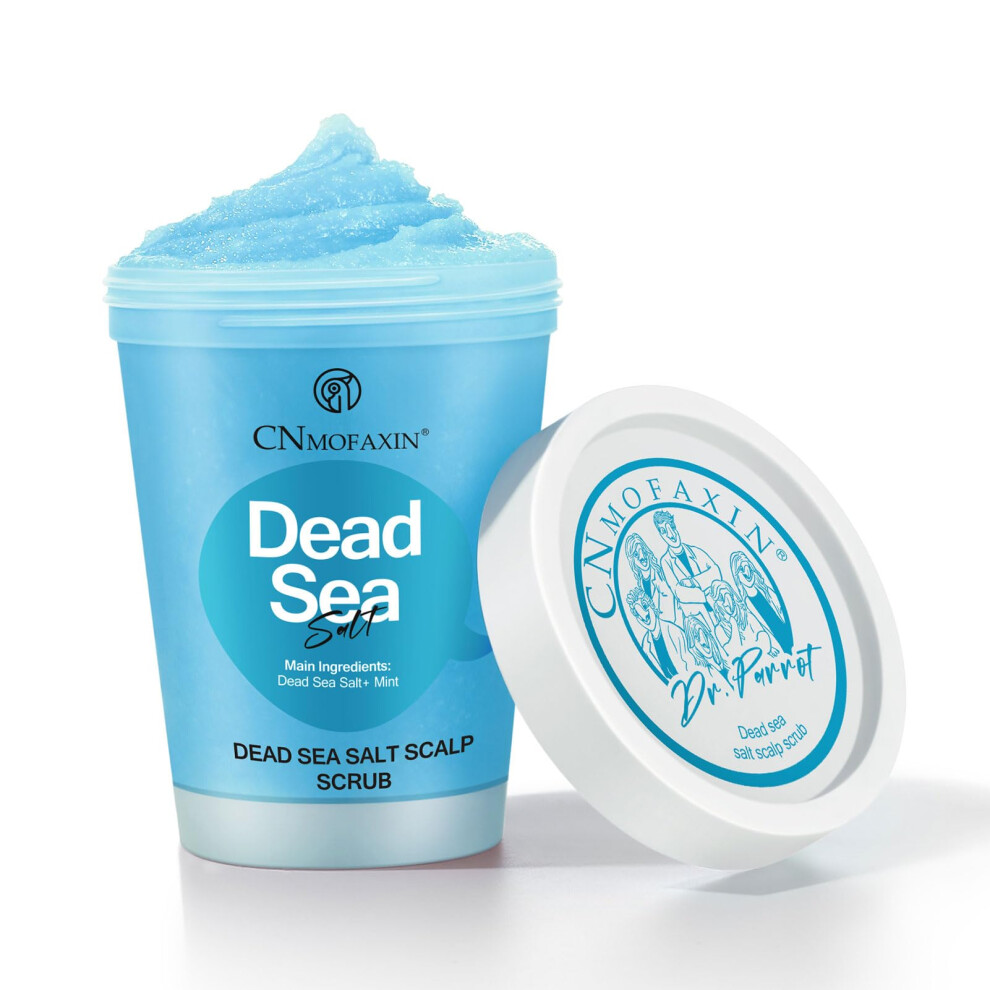 Cnmofaxin Dead Sea Salt Scalp Scrub 280G - Exfoliator For Oily Scalp, Itchy Scalp & Dandruff Relief - Clarifying Hair Treatment With Herbal Essences