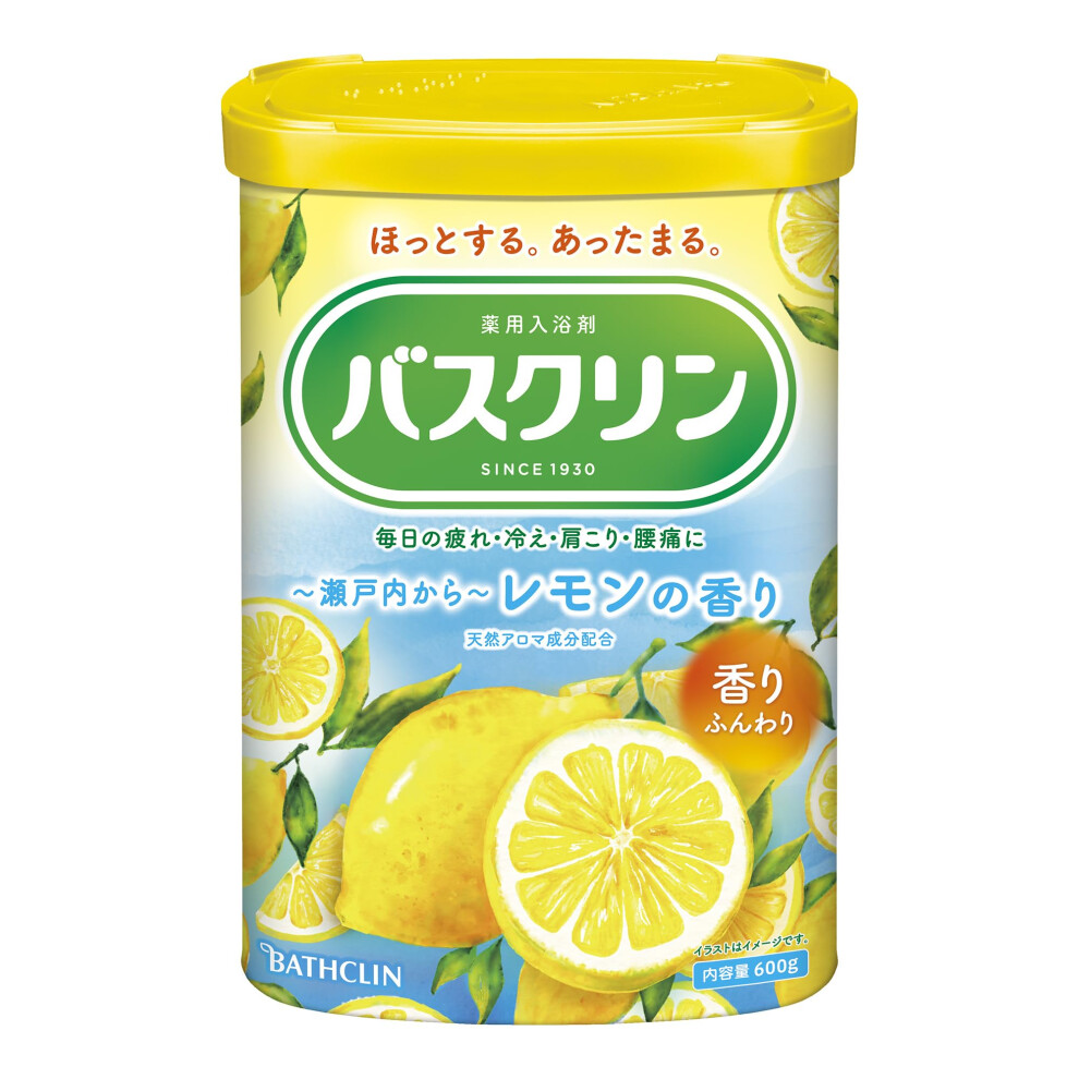 (Non-medicinal products) Bathclin bath salt Lemon scent 600g (about 30 times) Fatigue recovery