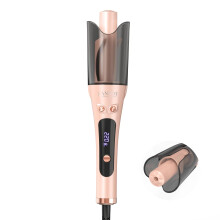 LANDOT Automatic Rotating Hair Curler, Curling Wand with Anti-Scald Guard & One-Button Operation for Tangle-Free Curls, Dual Voltage & Fast Heating