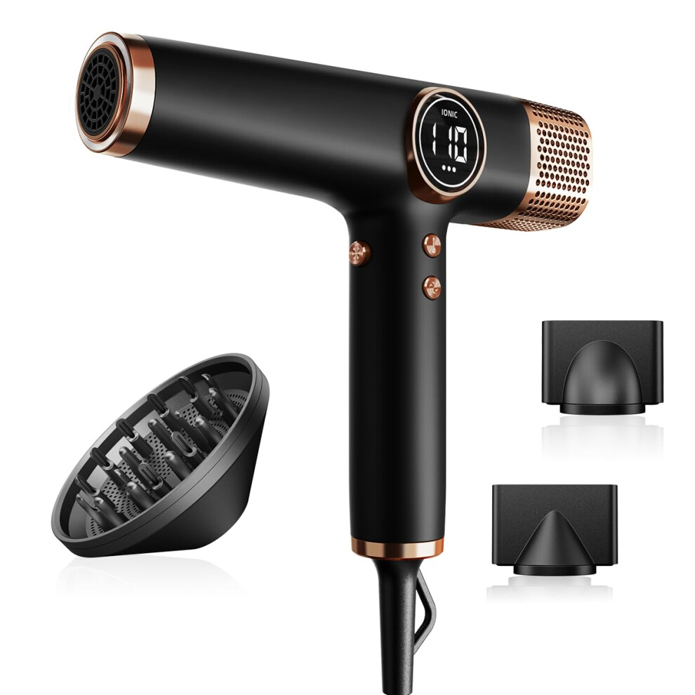 Faszin Professional Hair Dryer ? Lightweight Hairdryer With Diffuser, Low Noise, 200 Million Ionic, 110,000 Rpm High-Speed Motor For Women & Men, Home