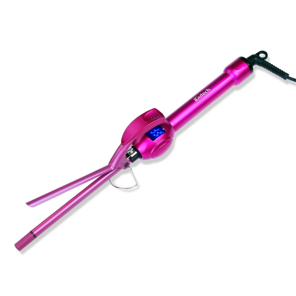Igutech Curling Tongs, Super Tourmaline Ceramic Barrel Curling Iron, 9Mm Hair Curlers, Unisex For Men Women Kids