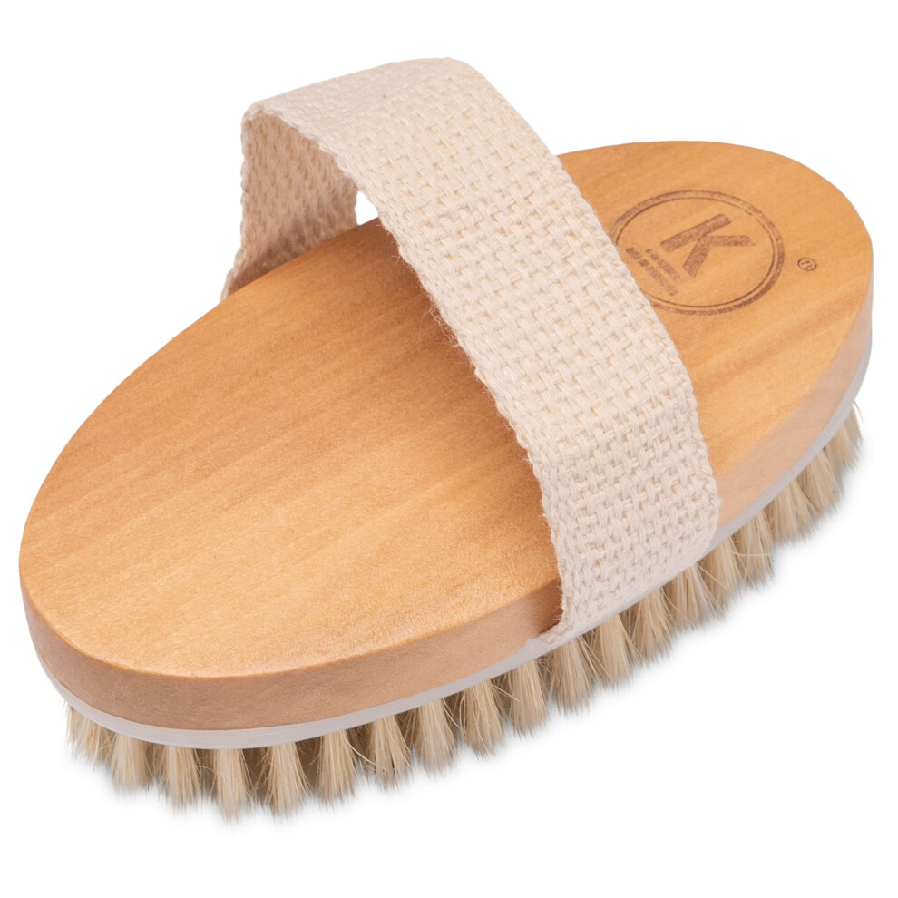 Dry Brush Natural Bristles - Cellulite Wood Body Brush K-Pro