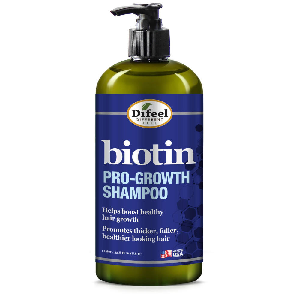 Difeel Pro-Growth Biotin Shampoo 1 Liter - Shampoo For Thinning Hair And Hair Loss