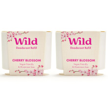 Wild - Cherry Blossom Refill Duo Pack - Natural Refillable Deodorant - Vegan & Eco-Friendly - Aluminium Free - Long Lasting Protection - Natural