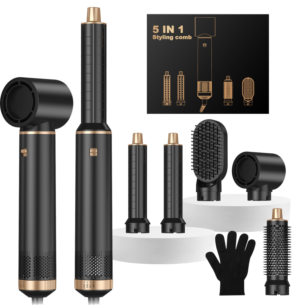 Ukyitu Airbrush Hair Styler, Air Brush 5 In 1 With Curl Straighten, Volumise, Smooth And Drying For Styling, Airbrush 5 In 1 Hot Air Styler For All Hair