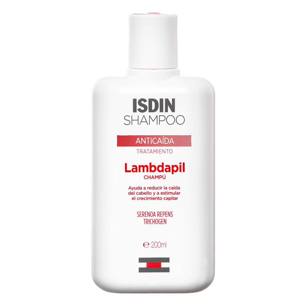 Isdin Lambdapil Anti-Hair Loss Shampoo - Promotes Hair Growth & Density - With Serenoa Repens & Trichogen - For Thinning Hair, 200Ml