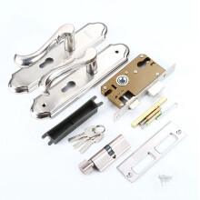 Polished Nickel Entry Set Comfort Grip Door Lever Corrosion Resistant Hardware Security Design Door Handle Set With Brass Marbles Stainless Steel