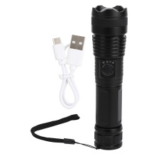 Lanternă tactică super luminoasă, LED reîncărcabilă cu lumeni mari, aluminiu durabil și impermeabil, multifuncțională în 5 moduri cu zoom