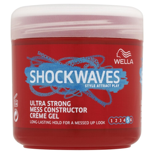 Wella Wella Shockwaves Ultra Strong Mess Constructor Gel 150 ml - Pack of 3