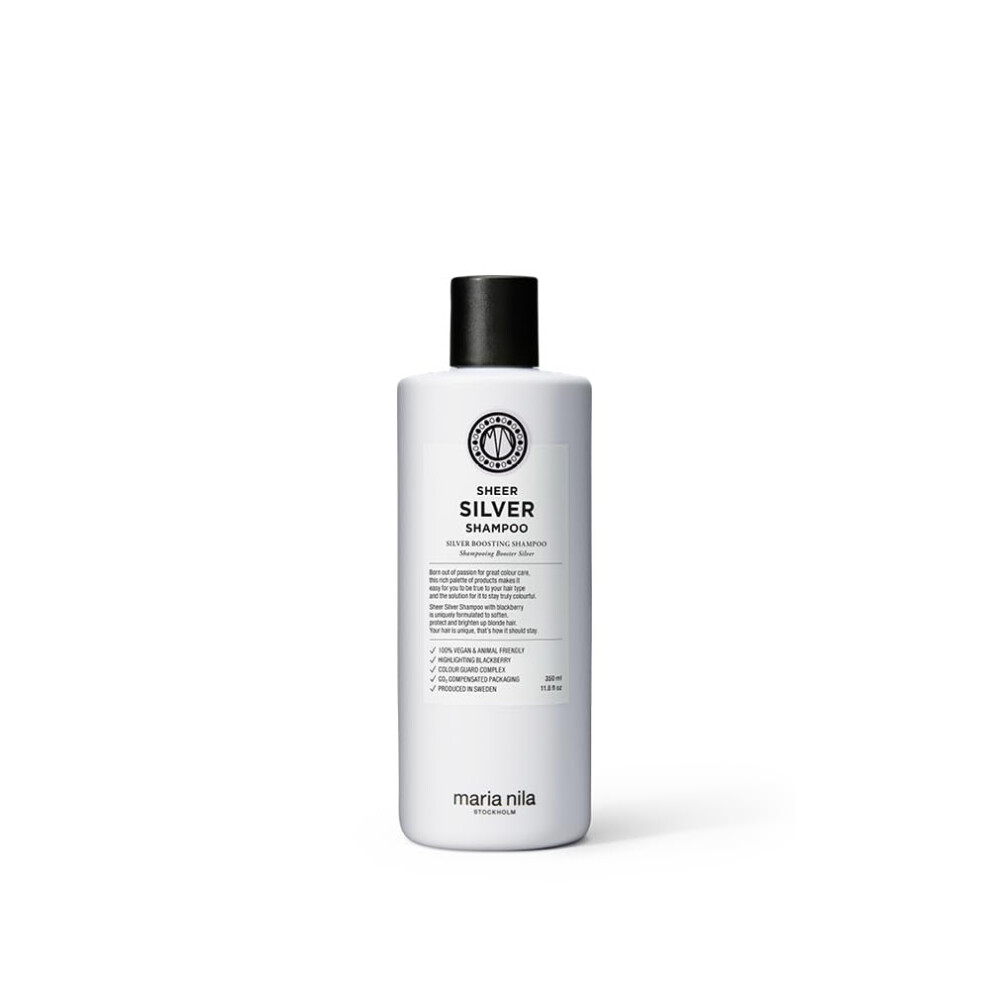 Maria Nila Silver/Golden Sheer Shampoo 350 Ml, Neutralizes Shades, Violet Pigments Gives Cool Tone, 100% Vegan & Sulfate/Paraben Free