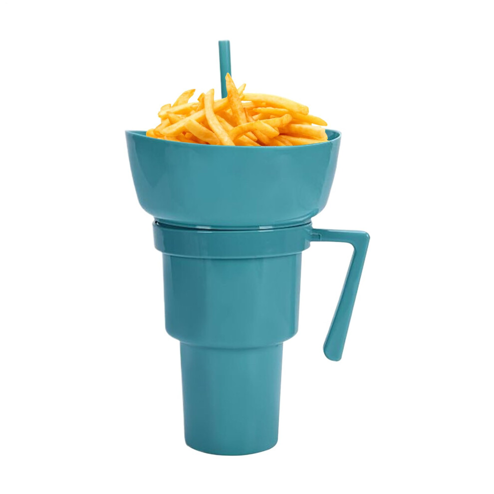 2in1 Snack Cup and Drink Tumbler with Straw, Leakproof SpillProof Design for Kids and Travel