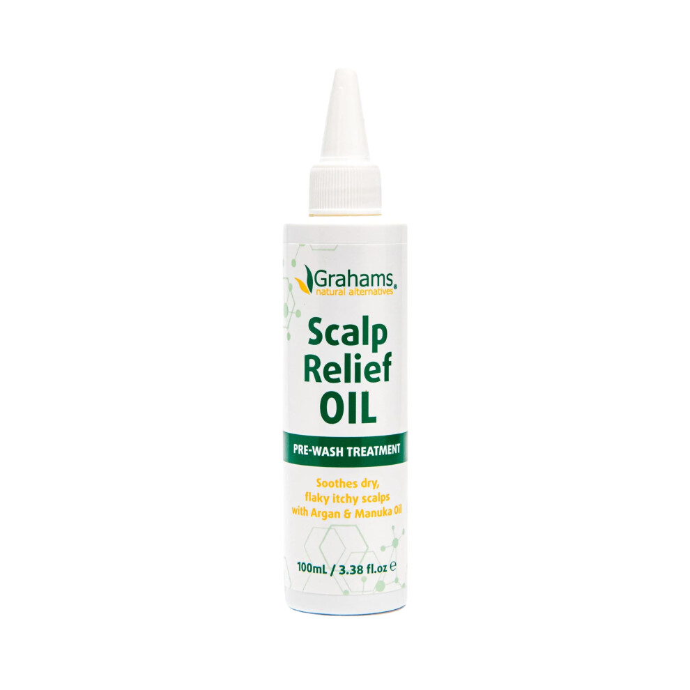 Grahams Natural Scalp Relief Oil - For Dry, Itchy & Flaky Scalp Psoriasis, Seborrheic Dermatitis & Dandruff Treatment - Hydrating, Moisturising,
