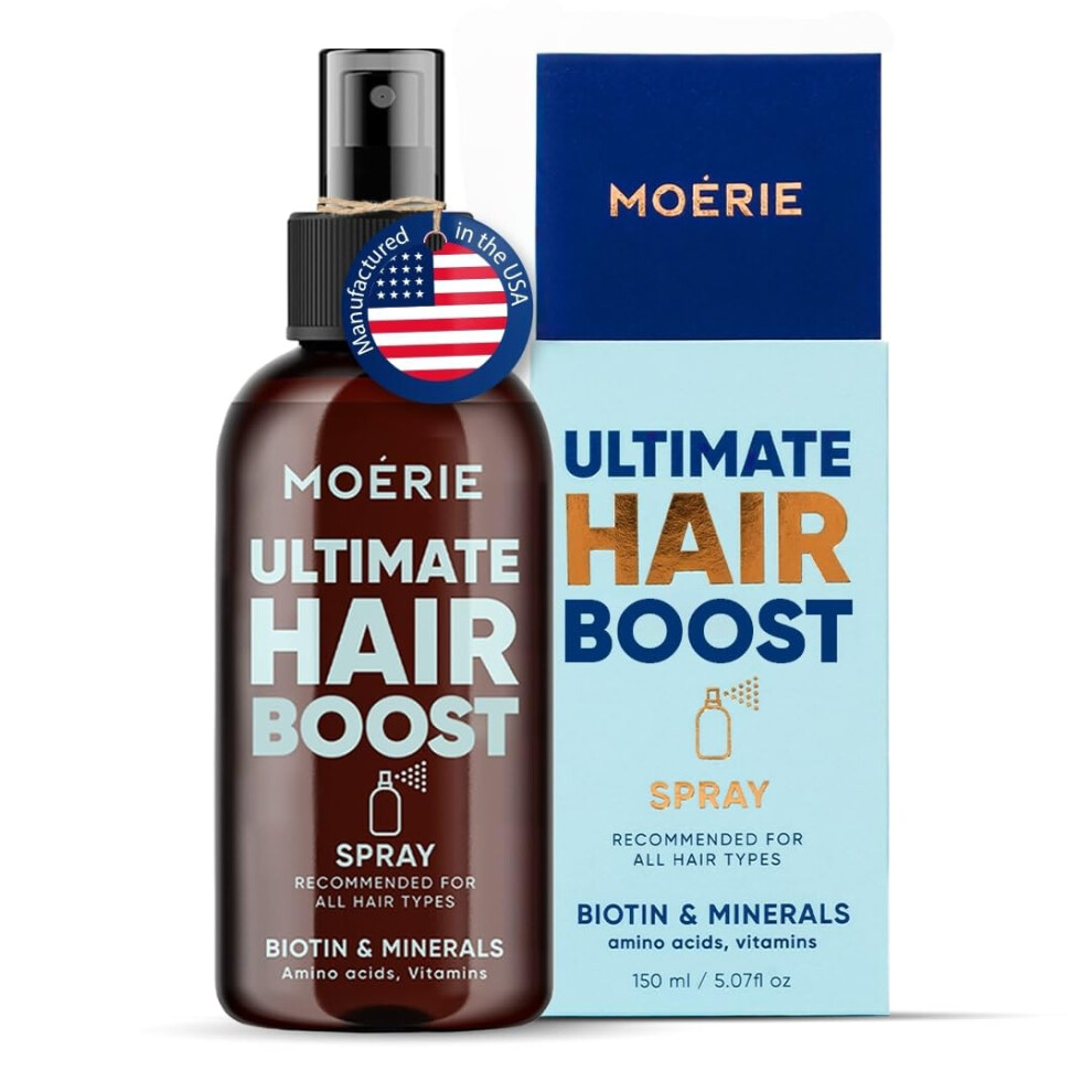 Moerie Ultimate Mineral Hair Growth Spray ? For Longer, Thicker, Fuller Hair - With Biotin & Caffeine - Vegan Hair Products ? Paraben Free ? All Hair