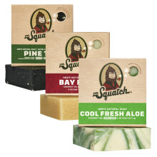 Dr. Squatch Natural Soap Bar for Men, 3 Pack to Choose From - Laurel Rum, Cool Fresh Aloe, Pine Tar