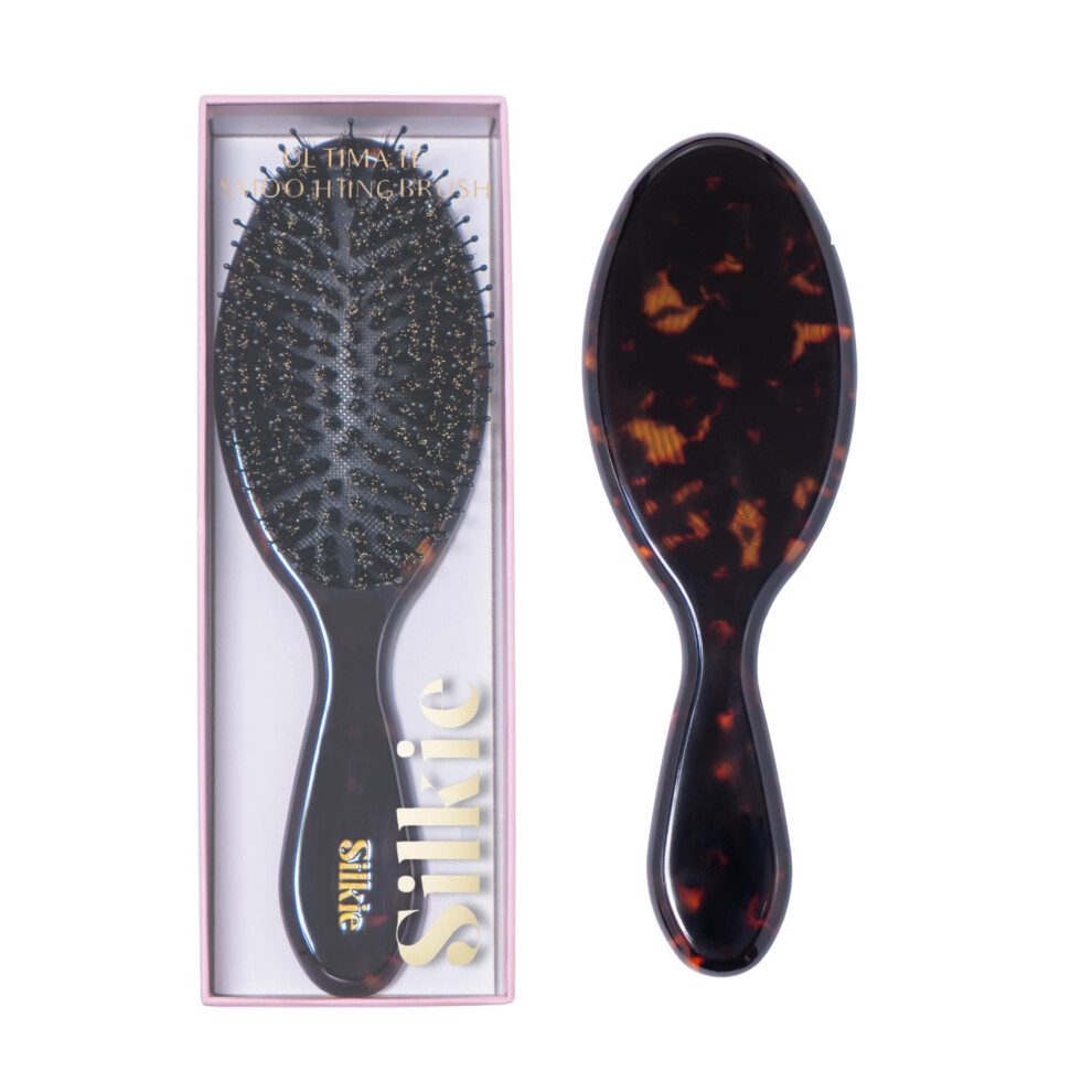 Silkie Acetate Resin Ultimate Smoothing Boar Bristle Brush Shine Detangling Straightening Gloss Natural Wigs Hair Extensions Slick Polish Curly Fine