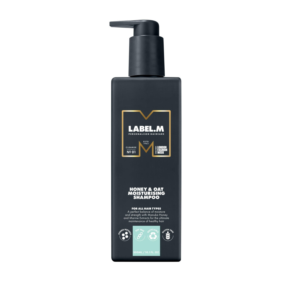Label.m Honey & Oat Moisturising Shampoo 300Ml ? With Recyclable Pump