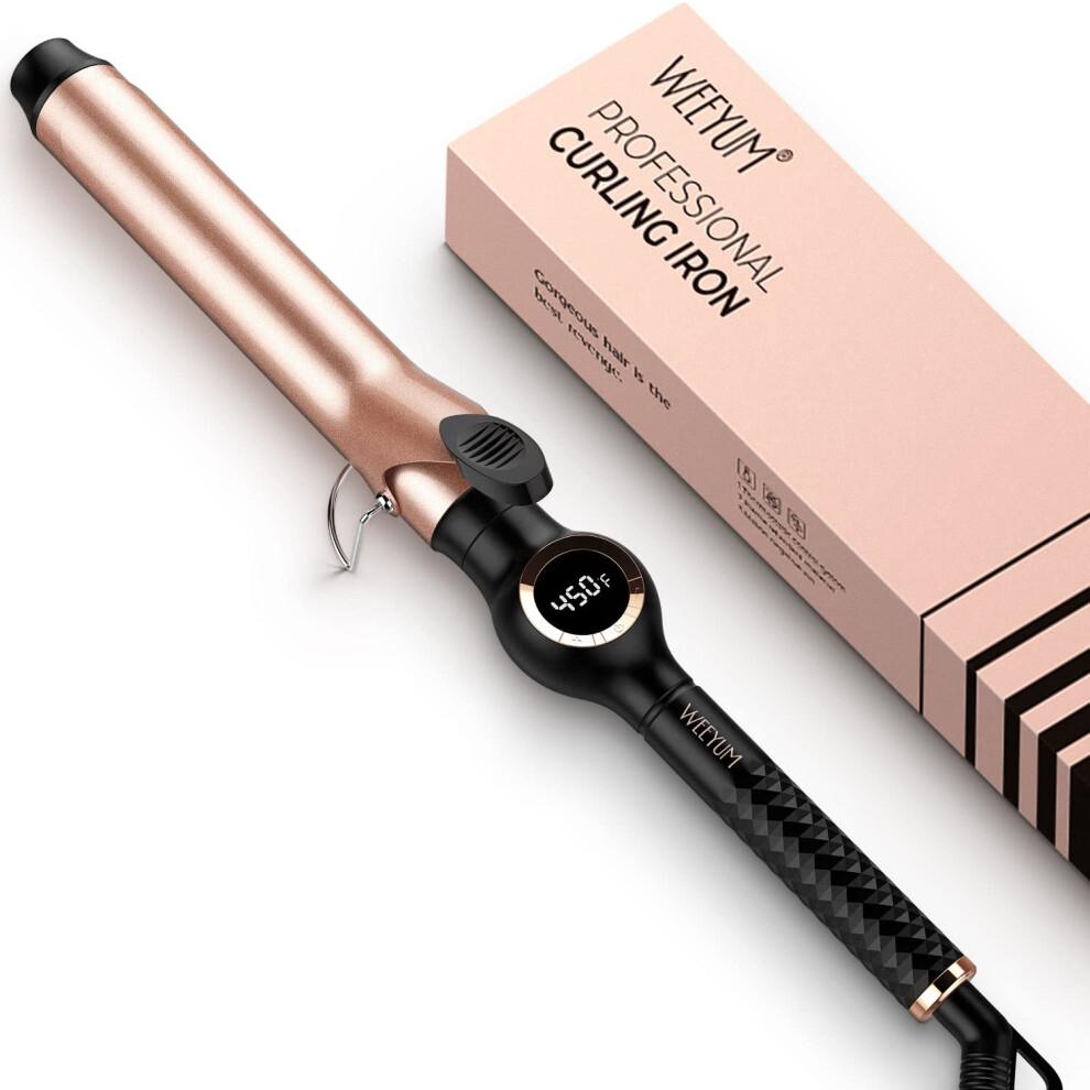 Weeyum Curling Tongs 32Mm, Long Barrel Hair Curler For Hair, Ceramic Tourmaline Hair Curling Iron Dual Voltage