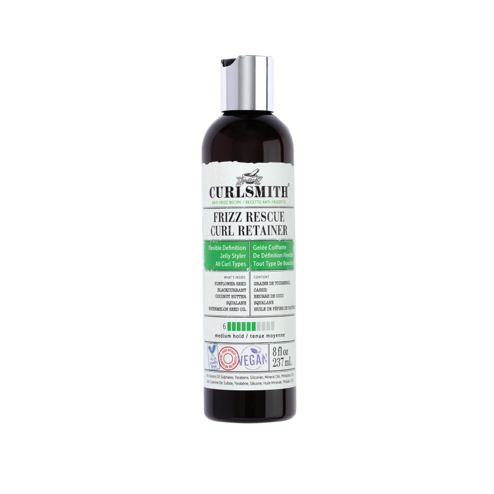 Curlsmith - Frizz Rescue Curl Retainer, Jelly Hair Styler, Non-Sticky, Frizz Control, Humidity Protection, For All Curl Types, Vegan, 237Ml/8 Fl Oz