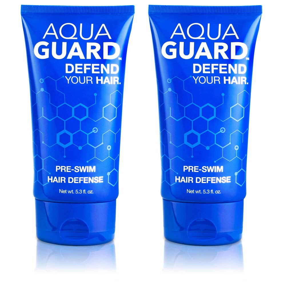 Aqua Guard Pre-Swim Hair Defense | Prevents Chlorine Damage + Softens Hair | Made In California | Color Safe, Great Scent | 5.3 Oz (2 Pack)