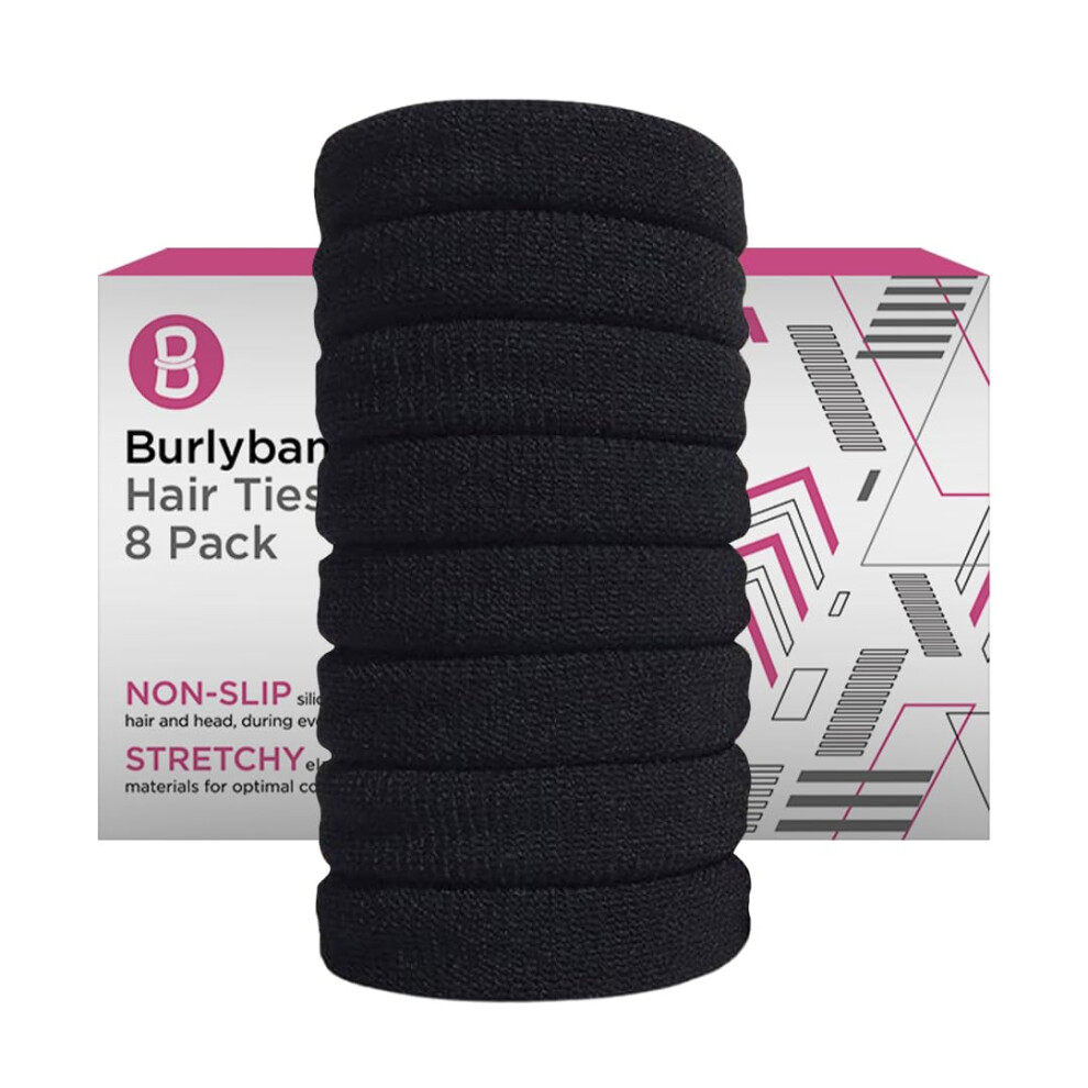 Burlybands Large Hair Band, Scrunchies For Thick Heavy Or Curly Hair. No Slip No Damage Seamless Ponytail Holders Scrunchies Sports Thick Hair Ties