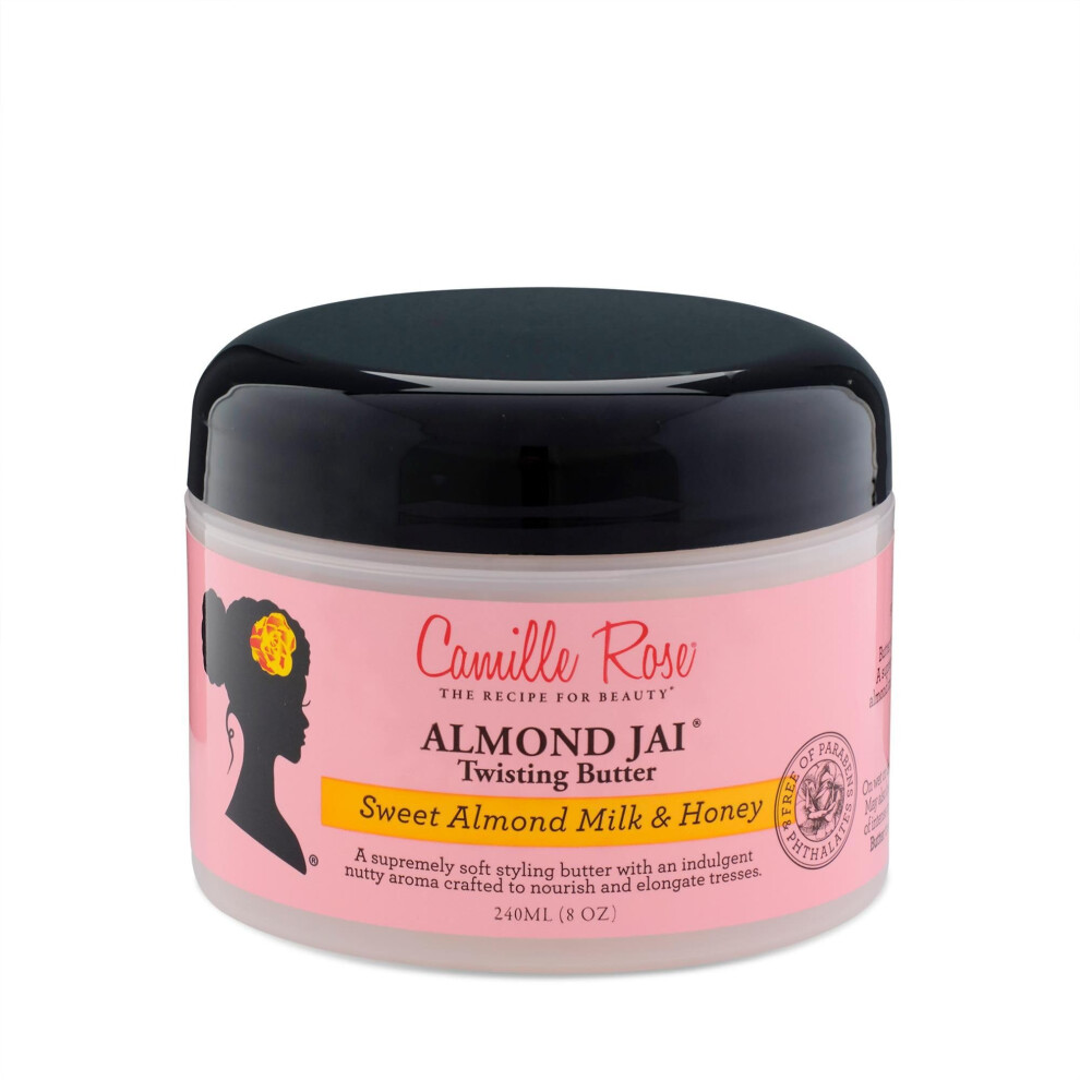 Camille Rose Almond Jai Leave-In Twisting Hair Styling Butter, Nourish And Soften, Sweet Almond Milk And Honey, 240 Ml (Pack Of 1)
