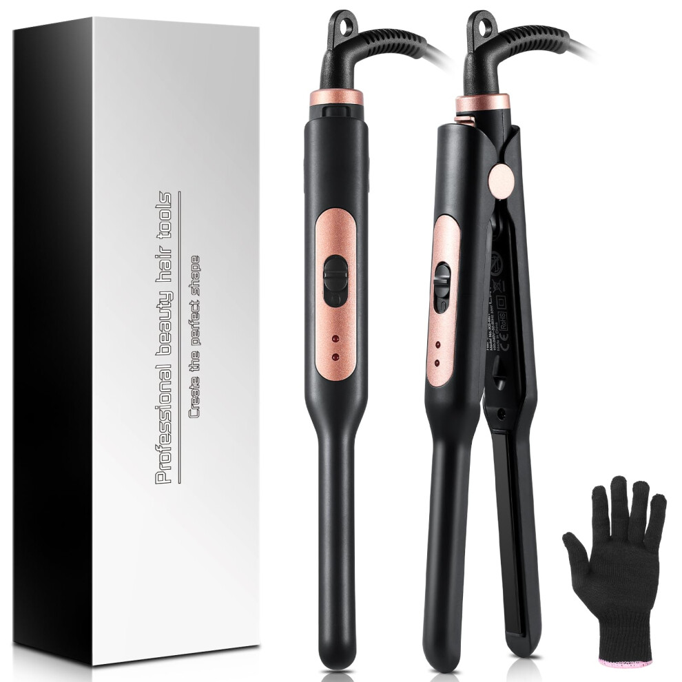 Haglater Mini Straighteners, Pencil Straightener Curl And Straighten 2 In 1,Straighteners For All Short Hair Types, Bangs, Male Beard