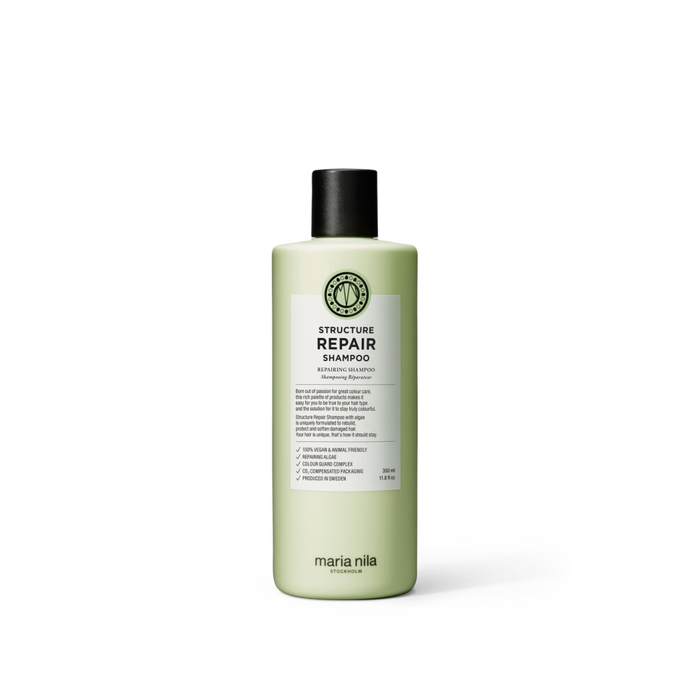 Maria Nila Structure Repair, Shampoo 350 Ml, For Damaged & Chemically Treated Hair, Algae Extract Rebuilds & Moisturizes, 100% Vegan & Sulfate/Paraben