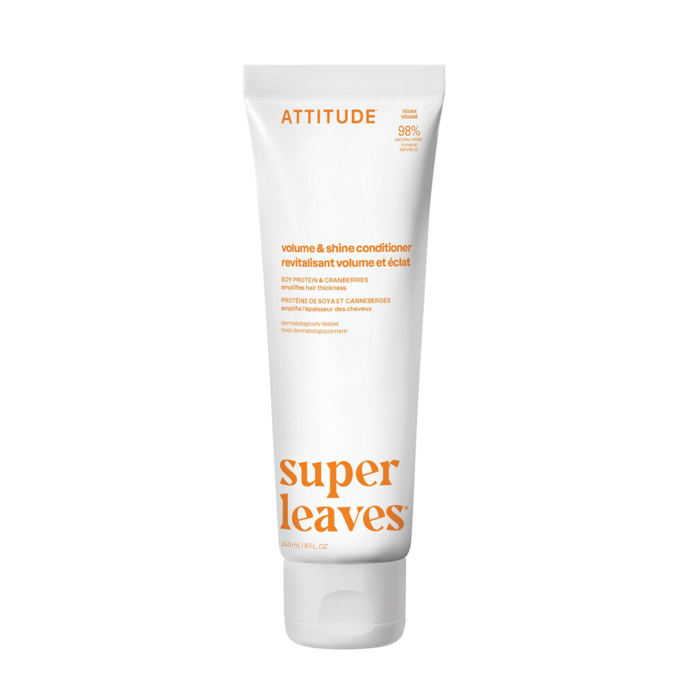 Attitude Volume And Shine Hair Conditioner, For Thin Hair, Naturally Derived Ingredients, Vegan Detangler, Dermatologically Tested, Soy Protein &
