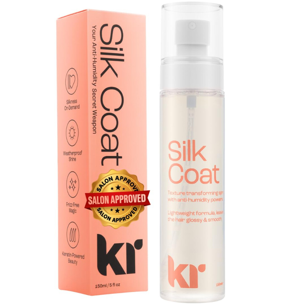 Keratin Revolution Silk Coat ? Keratin Silk Coat Spray 150Ml, Silky Smooth Thermal Heat Protector, Anti-Frizz & Anti-Humidity, Sleek Shiny Hair,