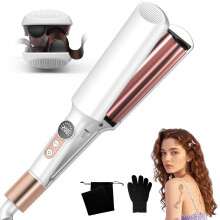 UKLISS Hair Waver Crimper - Pro Mini Beach Waves Curler, LCD-Display [250-400?F], Mermaid Waver for Wavy Hair, Lightweight & Compact Size Wave Curling