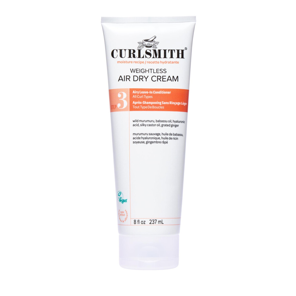 Curlsmith Cream - Weightless Air Dry - Vegan Leave-In Conditioner For Any Hair Type, Smooths Hair (237Ml)
