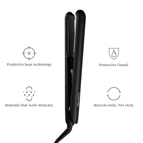 Cloud Nine CLOUD NINE The Touch Iron Hair Straightener | Variable Temperature Control Quick Heat Touch Technology Ceramic Floating Plates Spring Flex Styling | 2