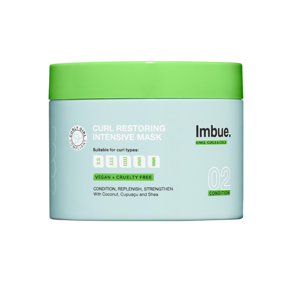 Imbue Curl Restoring Intensive Hair Mask - Protein Rich Deep Hair Conditioner, Vegan And Curly Girl Friendly, Paraben Free 300Ml