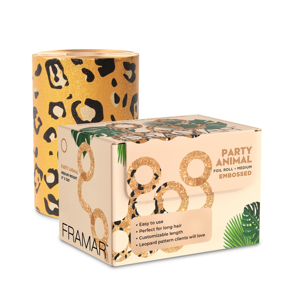 Framar Leopard Embossed Hair Foil, Hair Foils For Highlighting, Foils For Highlights, Hairdressing Foil For Hair Highlights, Highlighting Foil,