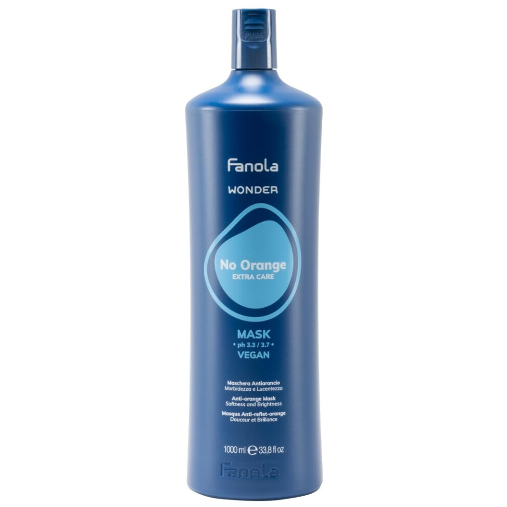 Fanola Orange No Mask, Anti- Tones Mask That Conditions, Detangles And Moisturizes Hair, Vegan Formula, 1000Ml